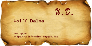 Wolff Dalma névjegykártya